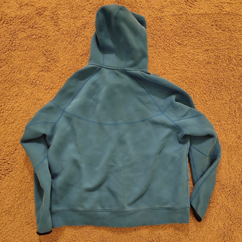Nike Tech Fleece Full Zip Hoodie Mens XXL Light Blue Bonded Zip Jacket - Picture 3 of 7